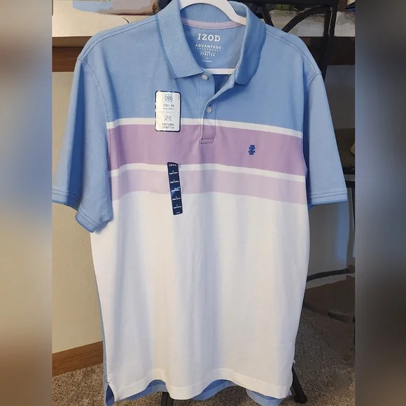 Izod Men's Advantage Performance Stretch Short Sleeve Polo Shirt Size L NWT - Picture 2 of 9